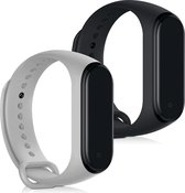 kwmobile 2x armband voor Xiaomi Mi Band 4 - Bandjes voor fitnesstracker in zwart / grijs