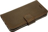 Made-NL Handgemaakte Samsung Galaxy Note 10 Plus book case relief strepen zwart met subtiele glitters motive leer hoesje