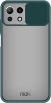 MOFI Xiaomi Mi 11 Lite 4G/5G Hoesje met Camera Slider Back Cover Groen