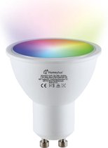 HOMEYLUX - GU10 smart lamp - LED - Besturing via app - WiFi - Bluetooth - Dimbaar - Slimme verlichting - 120° - P45 - 5.5 Watt - 400 lumen - 230V - 2700-6000K - RGBWW - 16.5 miljoen kleuren -