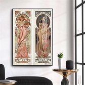 Alphonse Mucha Vintage Illustratie Print Poster Wall Art Kunst Canvas Printing Op Papier Living Decoratie 60x90cm Multi-color
