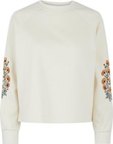 Pieces Trui Pcfemilla Ls Sweat Bc 17117591 Buttercream/embroidery Dames Maat - M