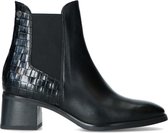 No Stress - Dames - Zwarte enkellaarsjes met croco detail - Maat 41