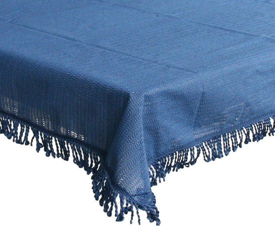 wereld streepje Jood Buiten tafelkleed/tafelzeil blauw 130 x 160 cm rechthoekig - Tuintafelkleed  tafeldecoratie | bol.com