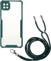 Samsung Galaxy A22 5G Hoesje met Koord Back Cover Keycord Groen