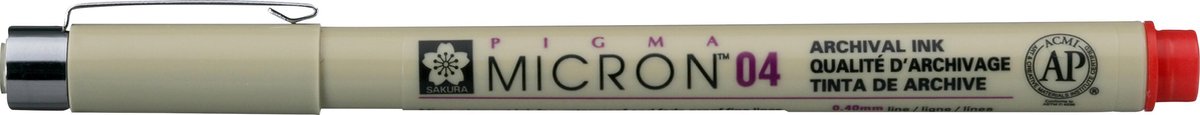 Sakura Pigma Micron 0.40 mm Archival Ink Pen Rood
