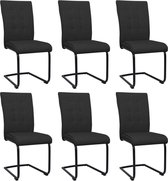 Medina Eetkamerstoelen 6 st stof zwart