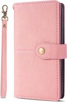 iPhone XS Luxe Book Case Hoesje met Koord - PU Leer - Pasjeshouder - Magnetische Sluiting - Apple iPhone XS - Roze