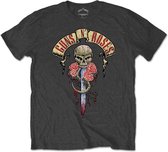 Guns N' Roses Heren Tshirt -2XL- Dripping Dagger Grijs
