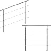 Monzana Trapleuning - Roestvrij staal - 150 cm - 4 Stutten