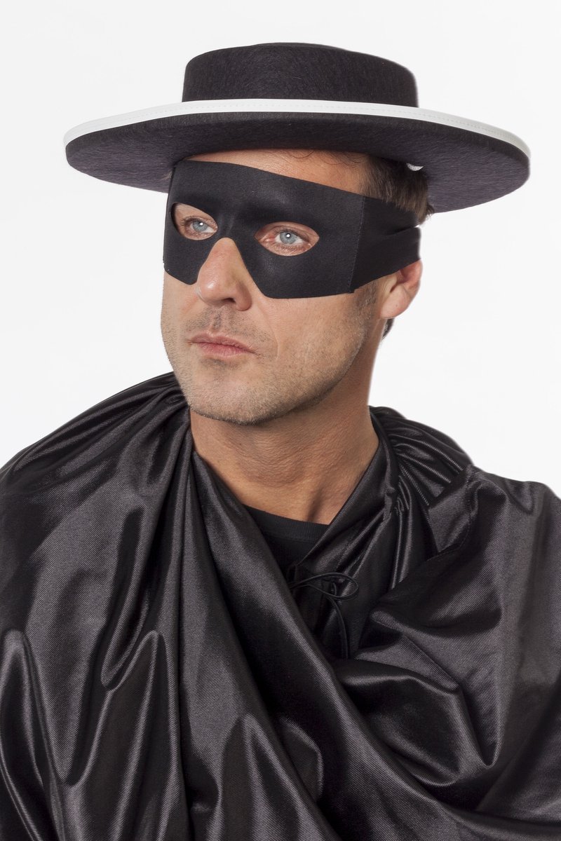 Oogmasker zwarte ruiter met band