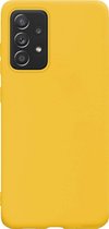 Hoesje Geschikt voor Samsung A52 Hoesje Siliconen Cover Case - Hoes Geschikt voor Samsung Galaxy A52 Hoes Back Case - Geel