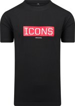 Icons - Heren Tee SS Originals Shirt - Zwart - Maat M