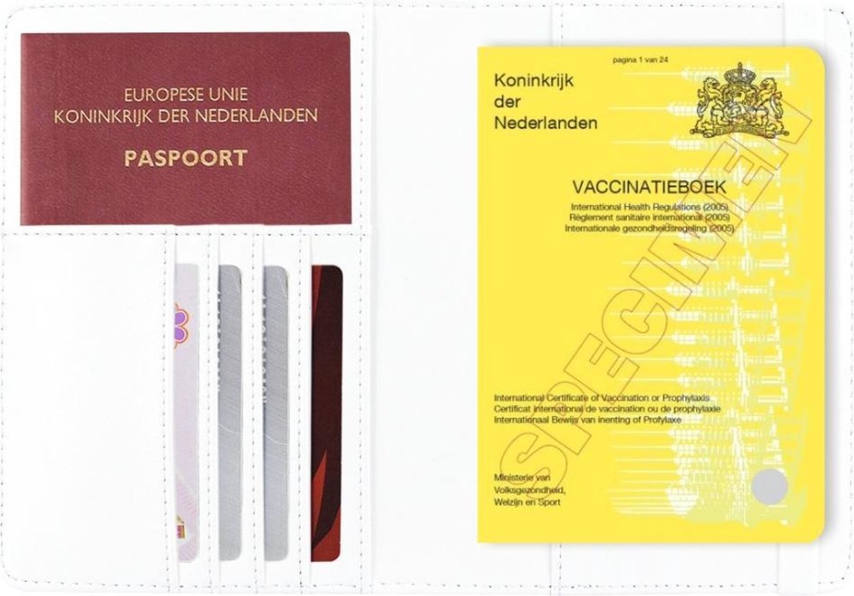 Vaccinatiepaspoort Hoesje / Mapje voor het Gele Boekje / Vaccinatieboekje - D1 - Wit
