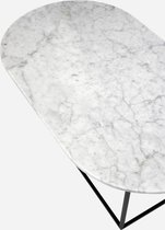Marmeren Salontafel Ovaal - Carrara Wit - 120 x 70 cm  - Gezoet