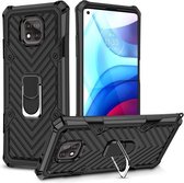 Voor Motorola Moto G Power 2021 Cool Armor PC + TPU Shockproof Case met 360 Graden Rotatie Ring Houder (Zwart)