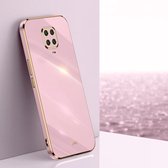 Voor Geschikt voor Xiaomi Redmi Note 9S XINLI Straight 6D Plating Gold Edge TPU Shockproof Case (Cherry Purple)