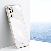 Voor Huawei P30 Pro XINLI Straight 6D Plating Gold Edge TPU Shockproof Case (wit)
