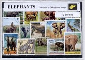 Olifanten – Luxe postzegel pakket (A6 formaat) : collectie van 50 verschillende postzegels van olifanten – kan als ansichtkaart in een A6 envelop - authentiek cadeau - kado - gesch