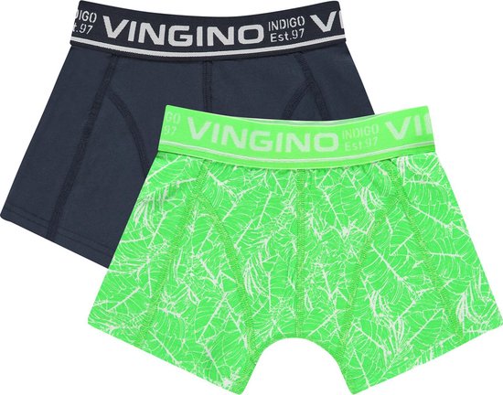 Vingino jongens ondergoed 2-pack boxers Leafs Neon Green - Maat 98/104 |  bol.com