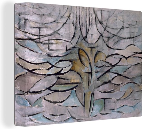 Canvas Schilderij Bloeiende appelboom - Piet Mondriaan - 120x90 cm - Wanddecoratie
