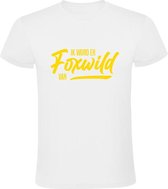 Foxwild Heren t-shirt | Foxwild | Massa is kassa | Peter Gillis | Hatseflatse | Wit Goud
