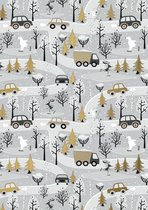Kerstpapier Winterfun Cadeaupapier- Breedte 50 cm - 200m lang