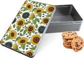 Koektrommel Sunflowers Rechthoek - Bewaarblik 13 x 20 x 5 cm