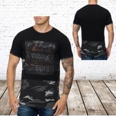 Mannen t shirt Never army zwart 944 -Violento-S-t-shirts heren