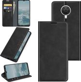 Voor Nokia G10/G20 Retro-skin Business Magnetische Suction Leather Case met Houder & Kaartsleuven & Portemonnee (Zwart)