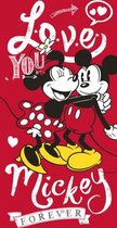 strandlaken Mickey Mouse junior 70 x 140 cm katoen rood