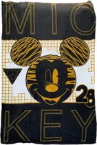 fleecedeken Mickey junior 150 cm fleece zwart/goud