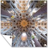 Tuinposters Barcelona - Sagrada Familia - Spanje - 50x50 cm - Tuindoek - Buitenposter
