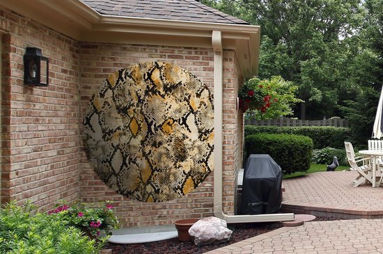 Garden Circle Animal Print - Or - Serpent - 150x150 cm - Affiche de Jardin Ronde - Extérieur
