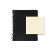 Atoma notebook PUR formaat A5 effen zwart leder 144 bladzijden