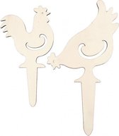 houten kippenstekers 26 - 19 cm blank per 2 stuks