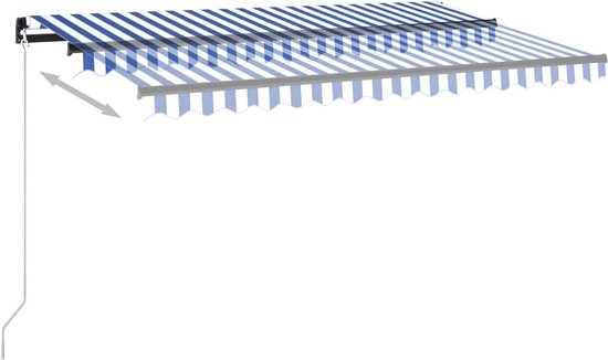 vidaXL Auvent Automatique Rétractable 400x350 cm Bleu et Blanc