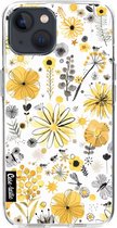 Casetastic Apple iPhone 13 Hoesje - Softcover Hoesje met Design - Flowers Yellow Print
