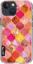 Casetastic Apple iPhone 13 mini Hoesje - Softcover Hoesje met Design - Pink Moroccan Tiles Print