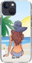 Casetastic Apple iPhone 13 mini Hoesje - Softcover Hoesje met Design - BFF Sunset Brunette Print