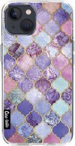Casetastic Apple iPhone 13 Hoesje - Softcover Hoesje met Design - Purple Moroccan Tiles Print