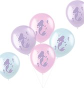Zeemeermin ballonnen pastel - 6 stuks