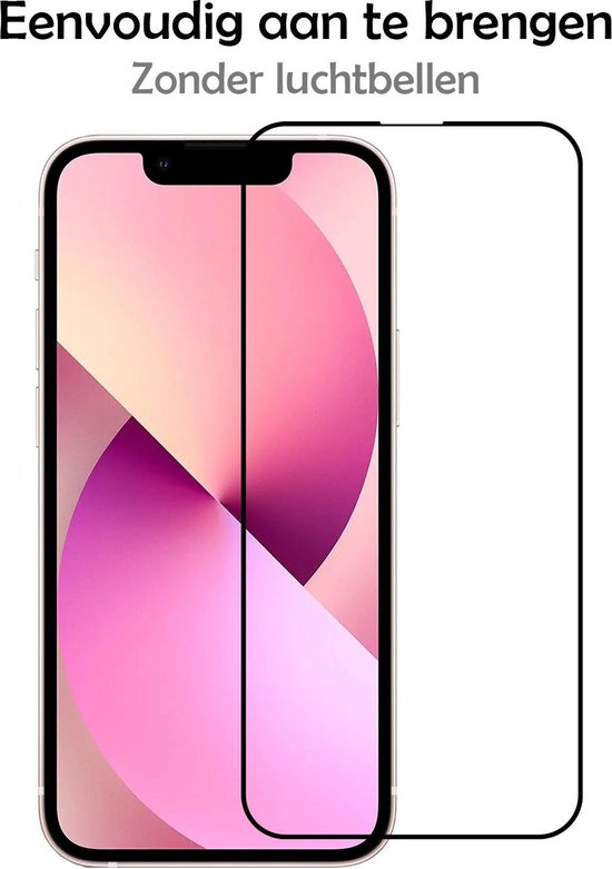 Protecteur d'écran iPhone 13 Glas 3D Zwart - Protecteur d'écran iPhone 13 Full Cover - 3 Pièces