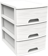 Ladeblok/bureau organizer wit A5 3x lades stapelbaar L27 x B36 x H35 cm - Ladenblokken