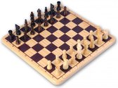schaakspel 30 x 30 cm hout naturel/zwart/wit