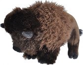knuffel bison junior 30 cm pluche zwart/bruin