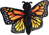 knuffel monarchvlinder junior 20 cm pluche zwart