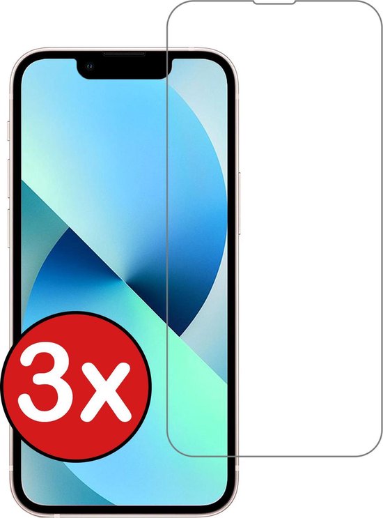 Glas Tempered Glass Trempé iPhone 13 Verre Trempé Avec Encoche Dense - PACK DE 3