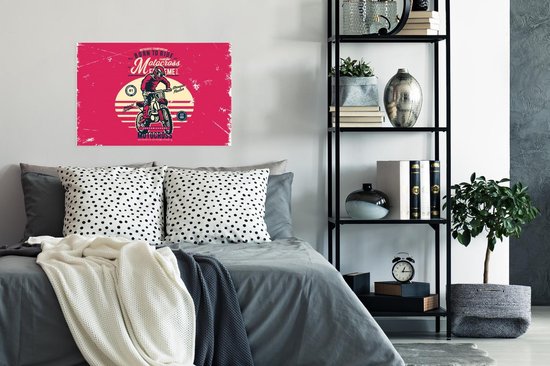 Affiche Homme - Moto - Vintage - 90x60 cm