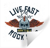 Stickers muraux - Vintage - Crâne - Ailes - 50x50 cm - Feuille adhésive